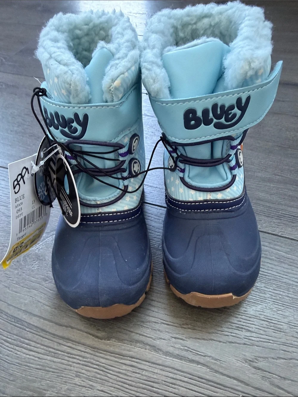 Target Light Blue and Navy Kids Winter Boots with Fox Patch